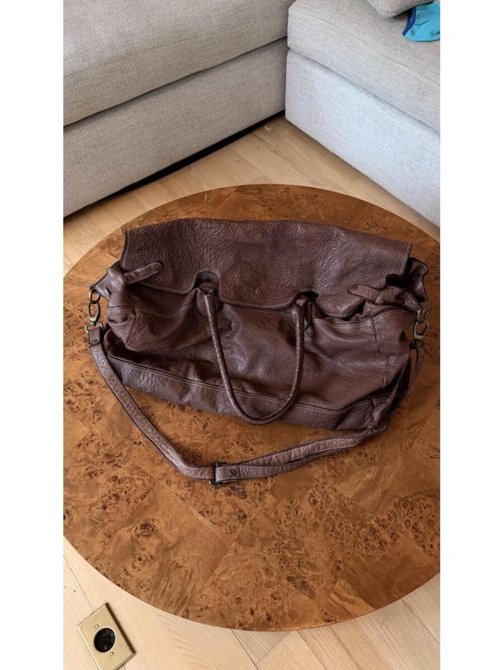 Civico93 Brown Genuine Leather Large Shoulder Bag